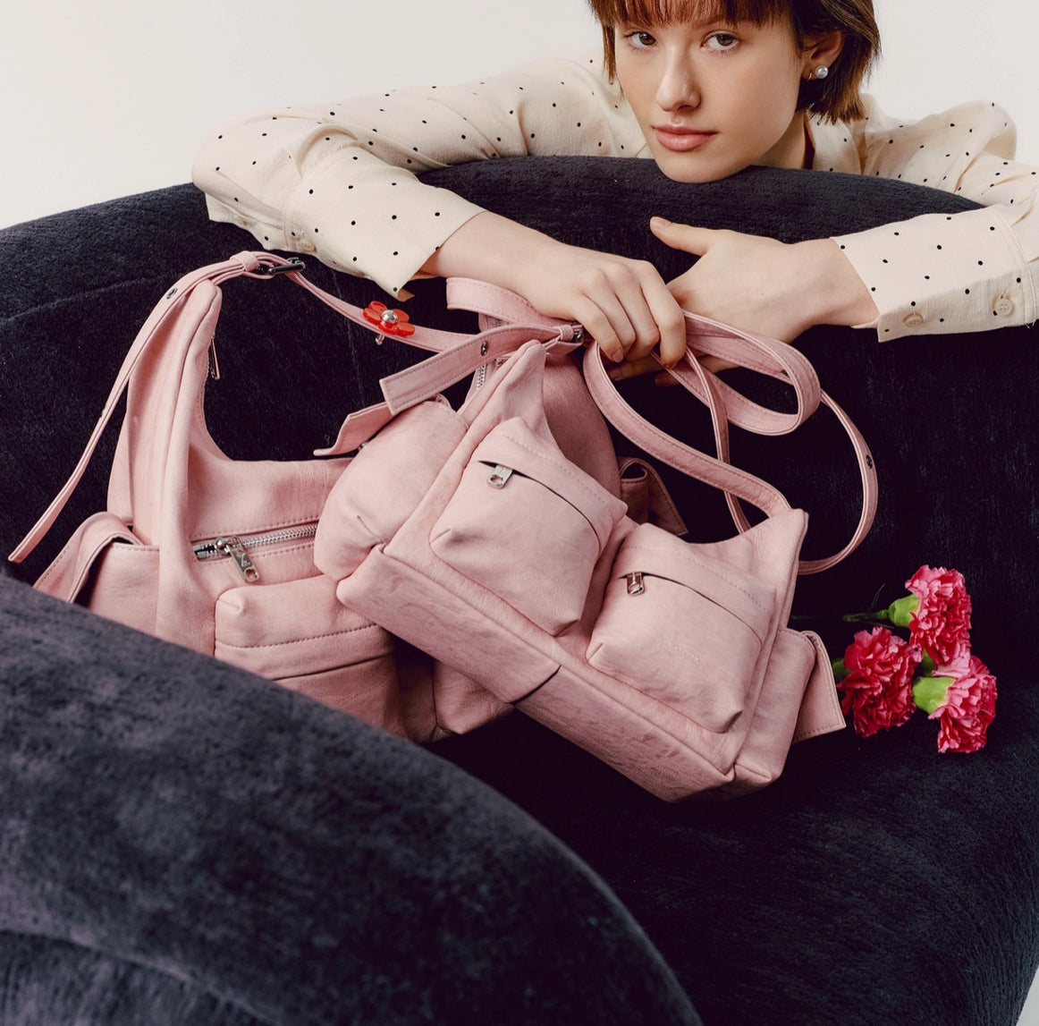 pocket mug bag L brushed pink (SALE: 50% off discount at checkout)