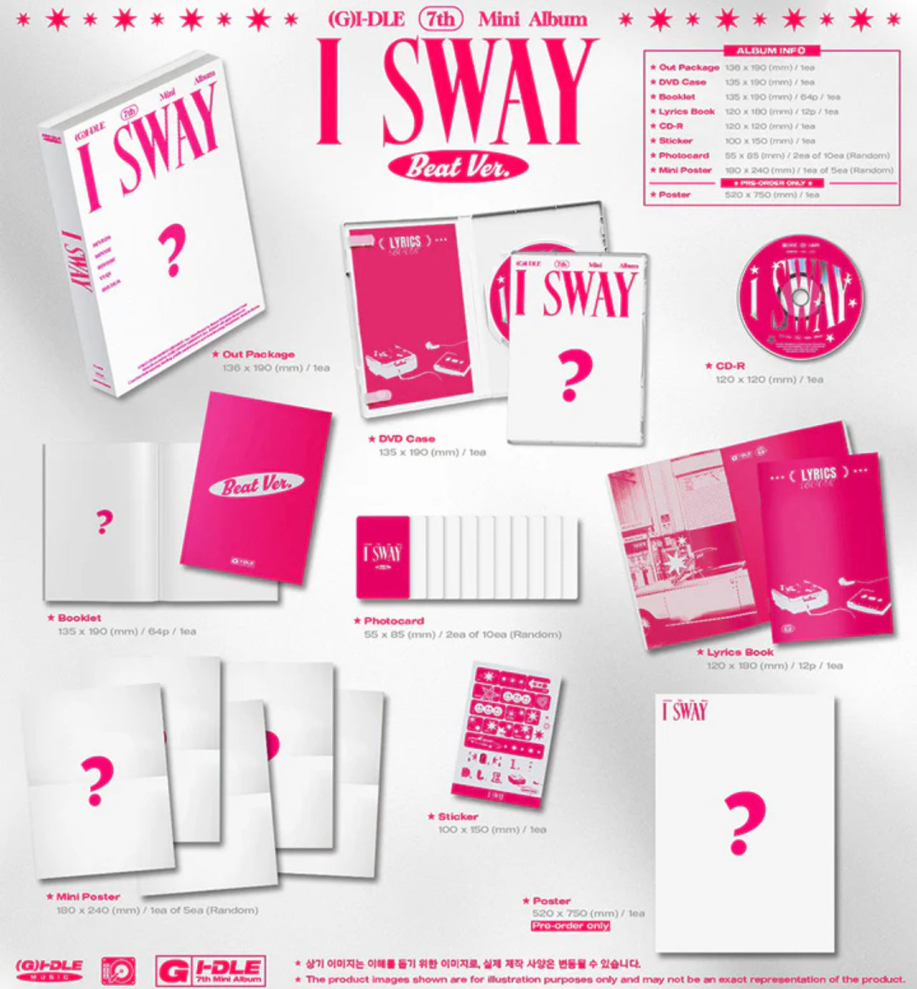 (G)I-DLE 7th Mini Album [I SWAY] (Wind Ver. / Wave Ver. / Beat Ver.) (Special Gift : Photocard 2 ea)