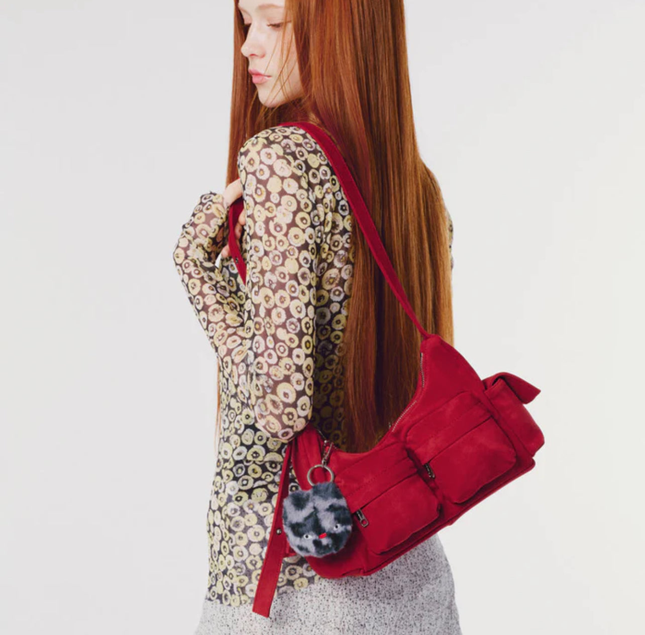 pocket mug bag M suede red