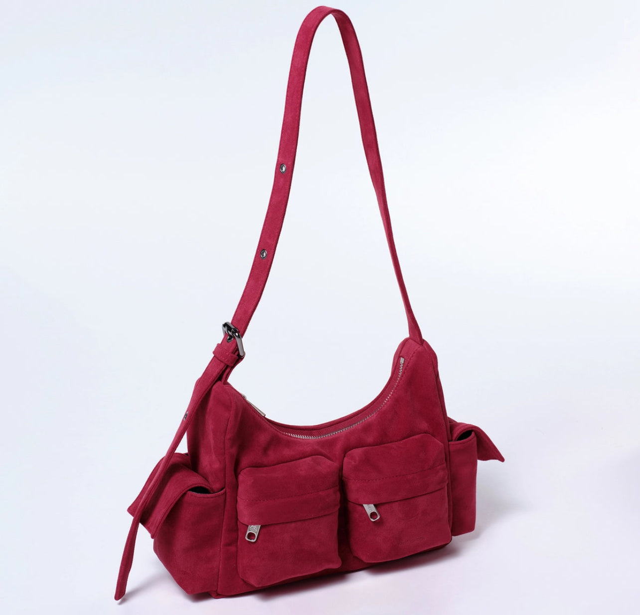 pocket mug bag M suede red