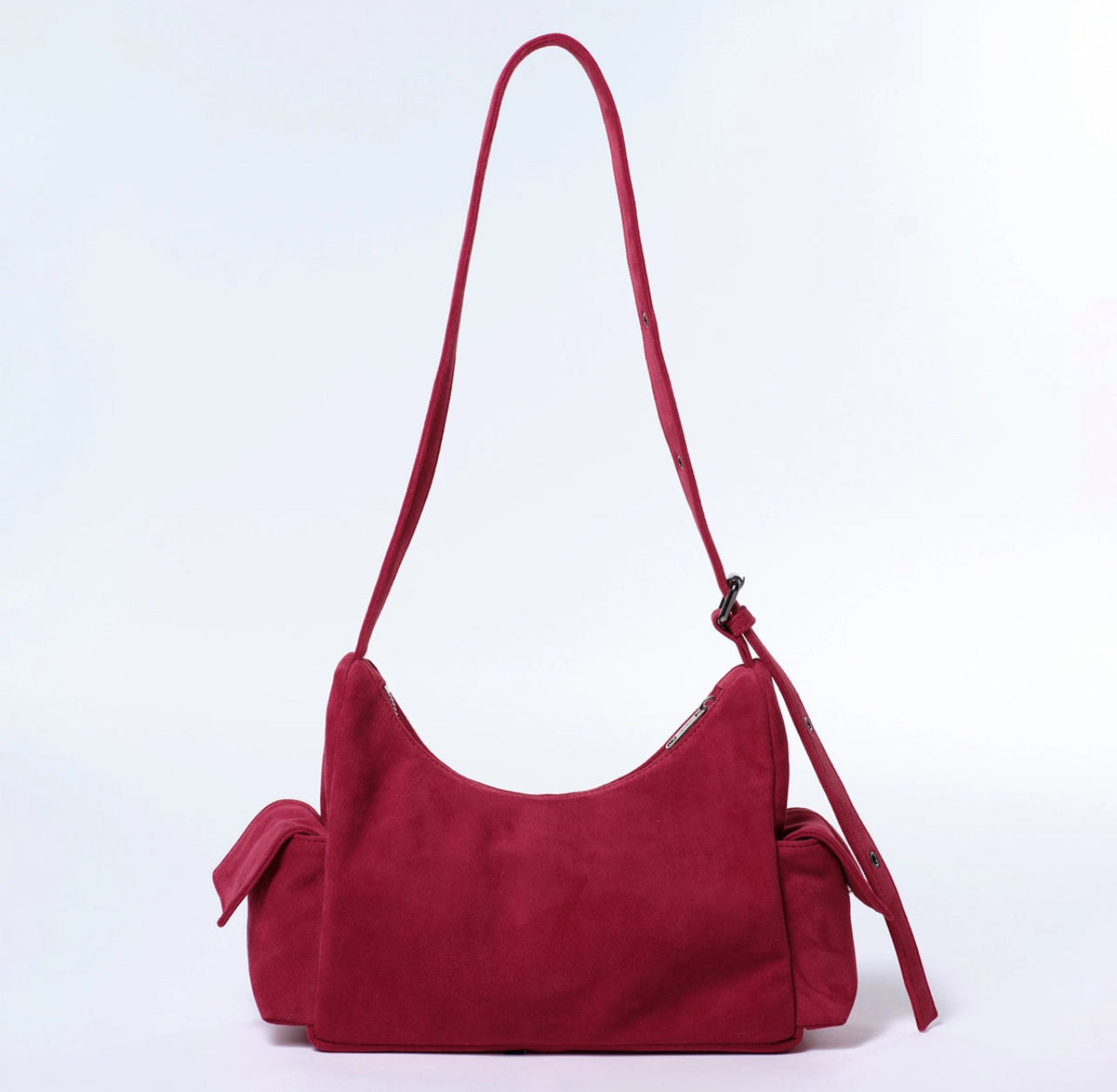 pocket mug bag M suede red