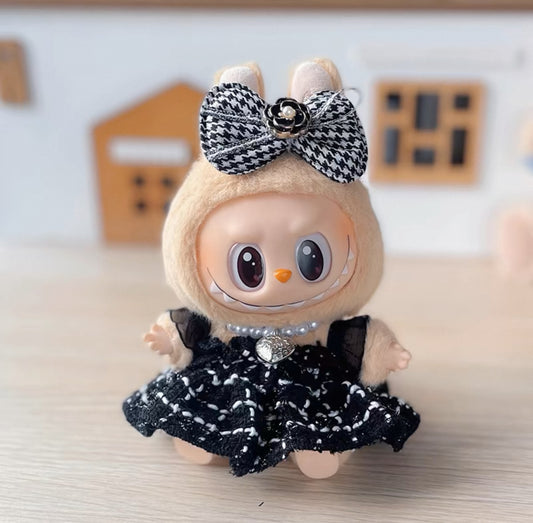 Labubu Black Checkered Dress Outfit