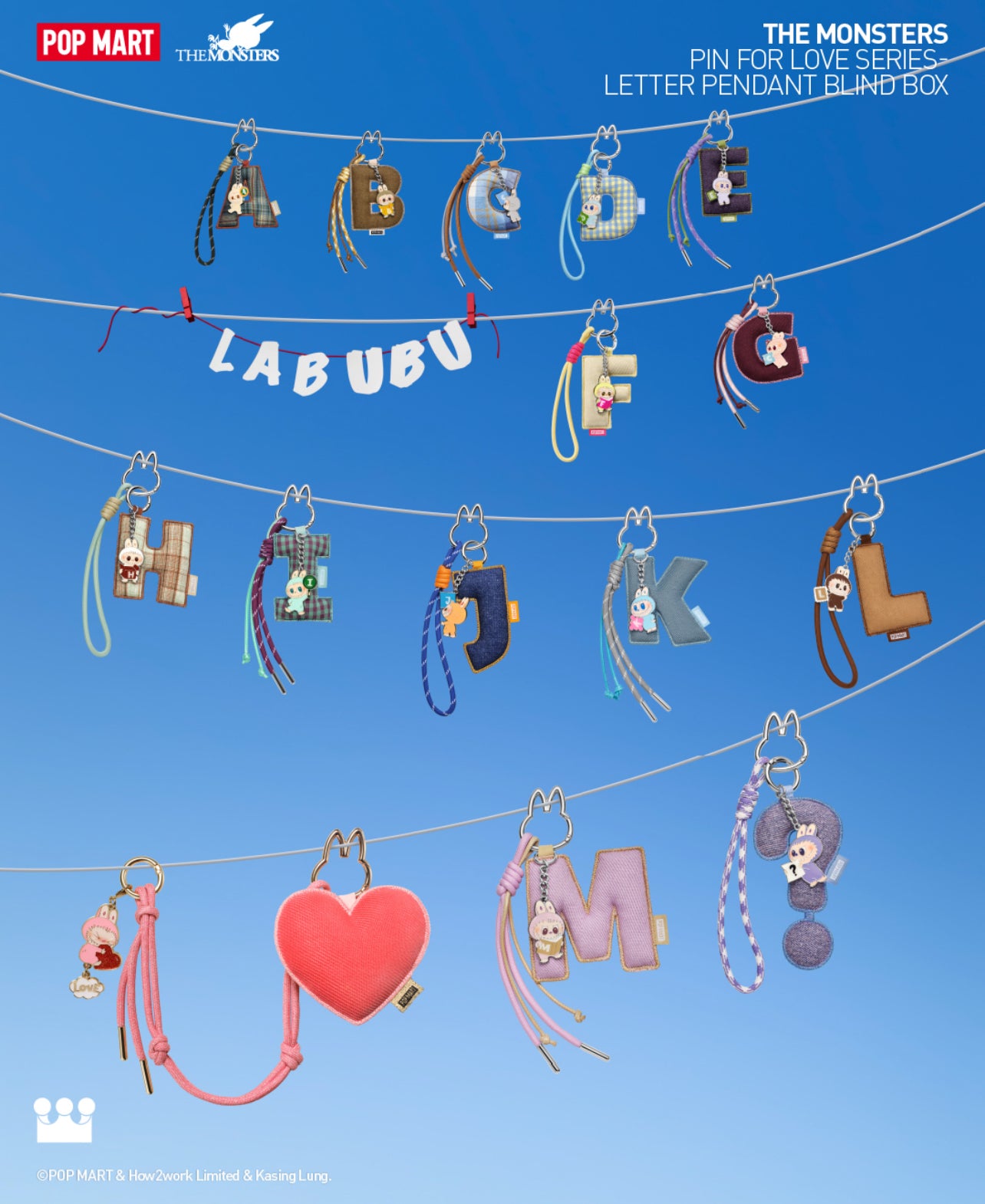 THE MONSTERS Pin for Love Series- Letter Pendant Blind Box (A-Z)