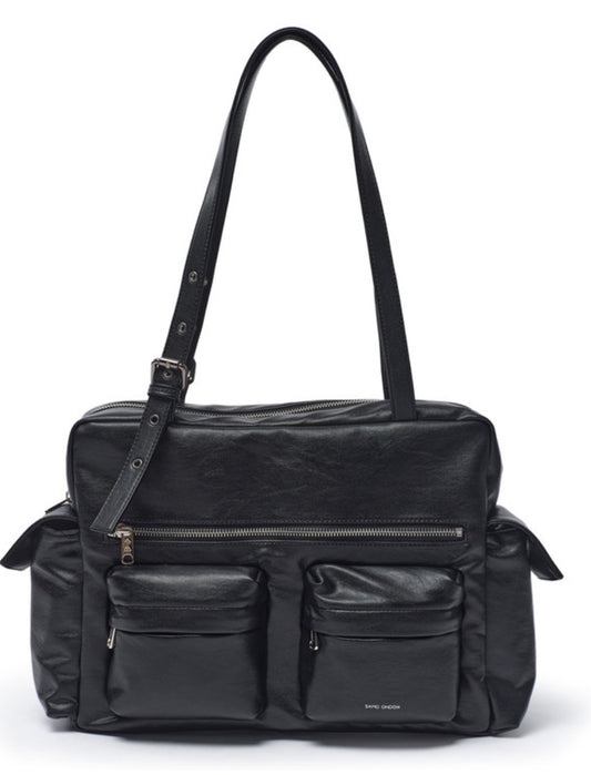 pocket utility bag L nappa black