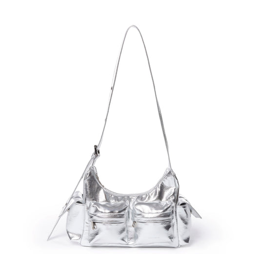 pocket mug bag M nappa silver