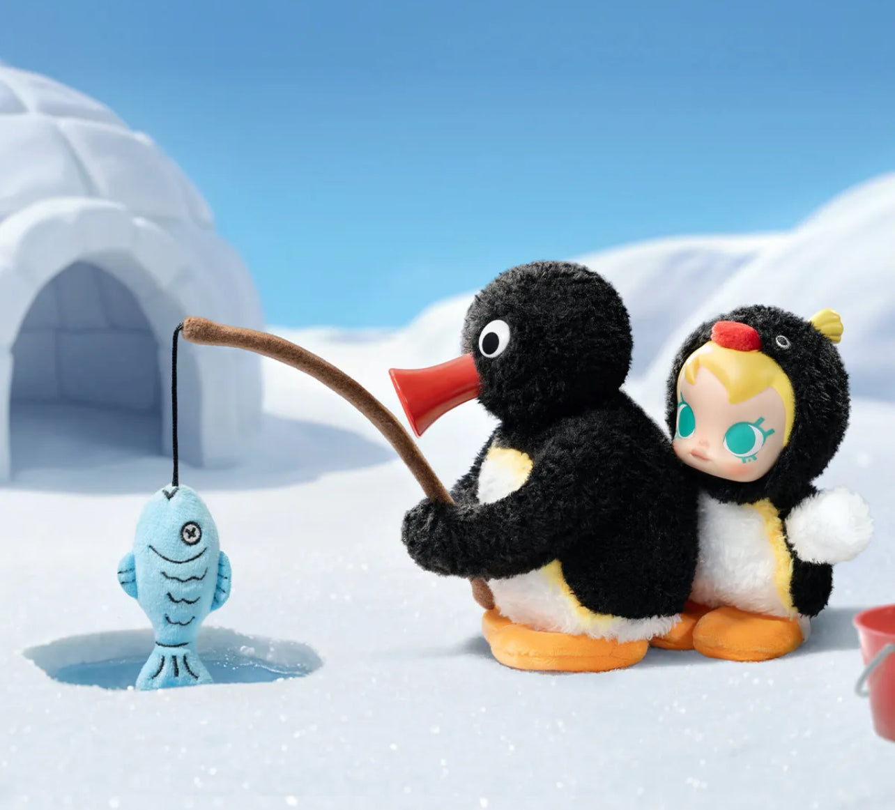 Baby Molly × Pingu Happy Fishing Series-Vinyl Plush Pendant Blind Box