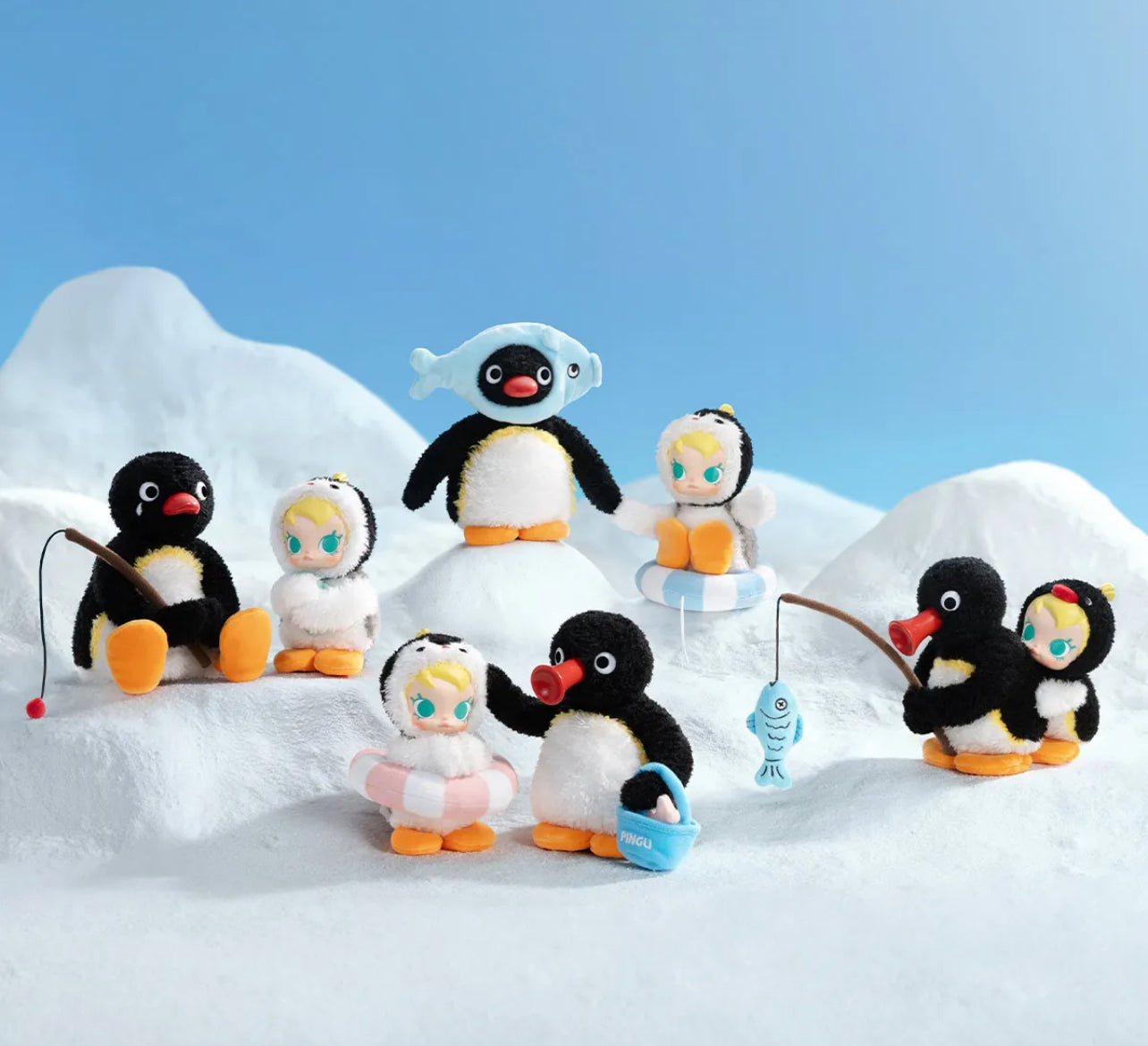 Baby Molly × Pingu Happy Fishing Series-Vinyl Plush Pendant Blind Box