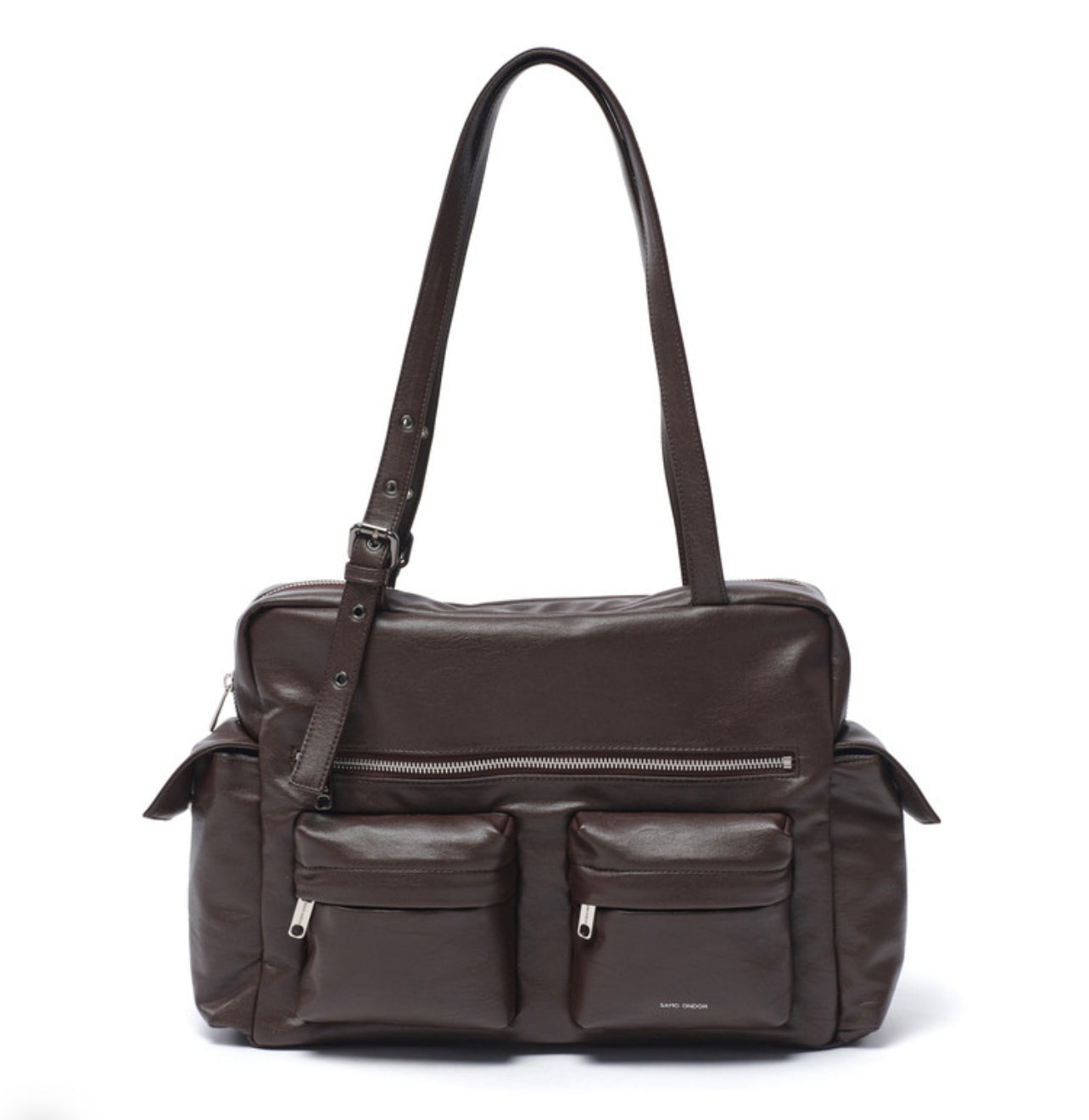 pocket utility bag L nappa chocolate